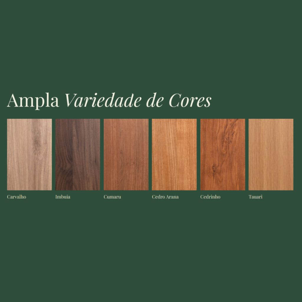 Cores amadeiradas de teto vinílico